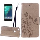 For Google Pixel XL L Brown Leather Case with Holder, Card Slots & Wallet