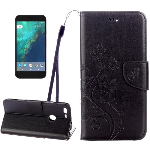For Google Pixel Black Leather Case with Holder, Card Slots & Wallet