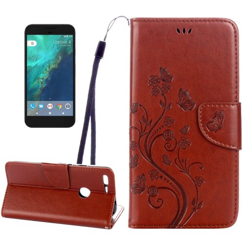 For Google Pixel Coffee Leather Case with Holder, Card Slots & Wallet