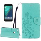For Google Pixel Green Leather Case with Holder, Card Slots & Wallet