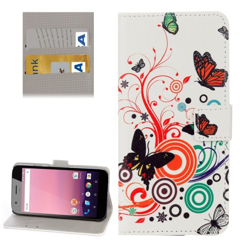 For Google Pixel XL Butterfly Pattern Leather Case with Holder, Card Slots & Wallet