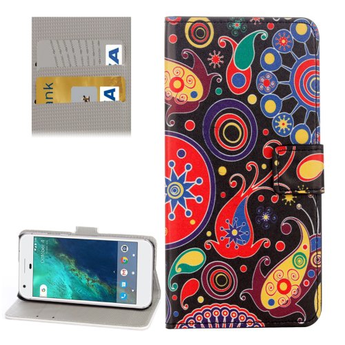 For Google Pixel Acaleph Pattern Leather Case with Holder, Card Slots & Wallet