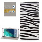 For Google Pixel Zebra Pattern Leather Case with Holder, Card Slots & Wallet