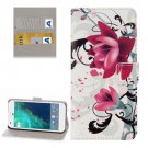 For Google Pixel Lotus Pattern Leather Case with Holder, Card Slots & Wallet