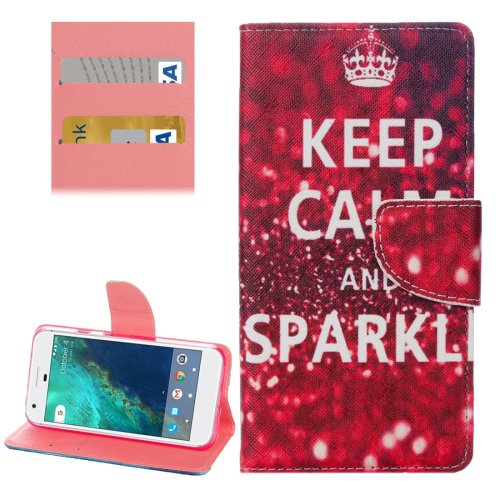 For Google Pixel Sparkle Pattern Leather Case with Holder, Card Slots & Wallet