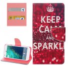 For Google Pixel Sparkle Pattern Leather Case with Holder, Card Slots & Wallet