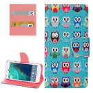 For Google Pixel Owls Pattern Leather Case with Holder, Card Slots & Wallet