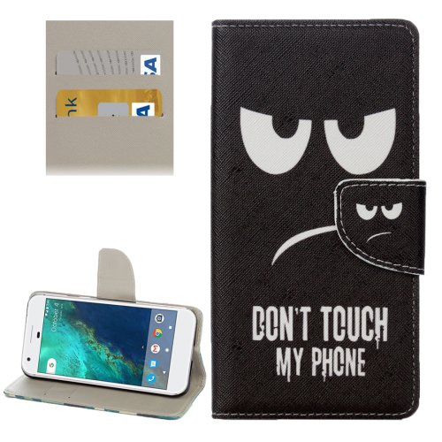 For Google Pixel Eyes Pattern Leather Case with Holder, Card Slots & Wallet