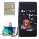 For Google Pixel Bear Pattern Leather Case with Holder, Card Slots & Wallet
