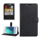 For Google Pixel Black Litchi Leather Case with Holder, Card Slots & Wallet