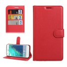 For Google Pixel Red Litchi Leather Case with Holder, Card Slots & Wallet