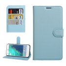 For Google Pixel XL Blue Litchi Leather Case with Holder, Card Slots & Wallet