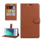 For Google Pixel XL Brown Litchi Leather Case with Holder, Card Slots & Wallet