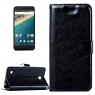 For Nexus 5X Black Crazy Horse Leather Case with Holder, Card Slots & Wallet