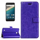 For Nexus 5X Purple Crazy Horse Leather Case with Holder, Card Slots & Wallet
