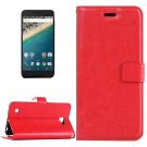 For Nexus 5X Red Crazy Horse Leather Case with Holder, Card Slots & Wallet