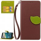 For Nexus 5X Brown Litchi Leaf Leather Case with Holder, Card Slots & Wallet