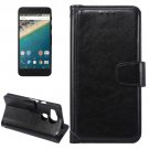 For Nexus 5X Black Crazy Horse Leather Case with Holder, Card Slots & Wallet