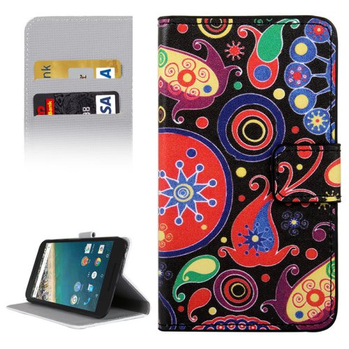 For Nexus 5X Acaleph Pattern Leather Case with Holder, Card Slots & Wallet