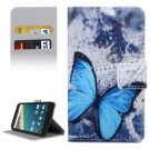 For Nexus 5X Butterfly Pattern Leather Case with Holder, Card Slots & Wallet