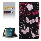 For Nexus 5X Flower Pattern Leather Case with Holder, Card Slots & Wallet
