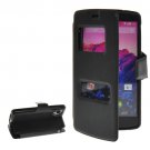 For Nexus 5 Black Flip Leather Case with Call Display ID & Holder