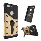 For Google Pixel Gold Rotating Tough Armor TPU+PC Case with Holder