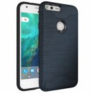 For Google Pixel Dark Blue Brushed TPU+PC Case with Holder & Card Slots