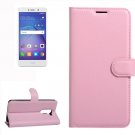 For Huawei Mate 9 Lite Pink Leather Case with Holder, Card Slots & Wallet