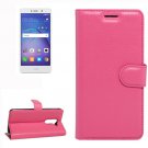 For Huawei Mate 9 Lite Magenta Leather Case with Holder, Card Slots & Wallet