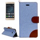 For Huawei P9 Lite Denim Blue Leather Case with Holder & Card Slots