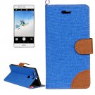 For Huawei P9 Denim Dark Blue Leather Case with Holder & Card Slots