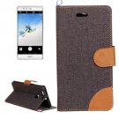 For Huawei P9 Denim Brown Leather Case with Holder & Card Slots