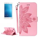 For Huawei P9 Lite Pink Leather Case with Holder, Card Slots & Wallet