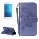 For Huawei P9 Lite Blue Skull Leather Case with Holder, Card Slots & Wallet