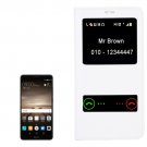 For Huawei Mate 9 White Smart Cover Leather Case with Caller ID Display