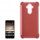 For Huawei Mate 9 Pink Smart Cover Translucent + PU Leather Case