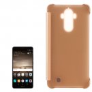For Huawei Mate 9 Gold Smart Cover Translucent + PU Leather Case