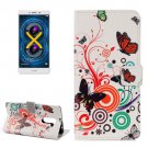 For Honor 6X Butterfly Pattern Leather Case with Holder, Card Slots & Wallet