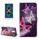 For Honor 6X Butterflies Pattern Leather Case with Holder, Card Slots & Wallet