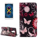 For Honor 6X Butterfly Pattern Leather Case with Holder, Card Slots & Wallet