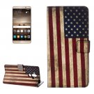 For Huawei Mate 9 US Flag Leather Case with Holder, Card Slots & Wallet