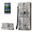 For Huawei P8 Lite 3D Dandelion Leather Case with Holder, Card Slots & Lanyard