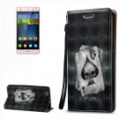 For Huawei P8 Lite 3D Poker Leather Case with Holder, Card Slots & Lanyard