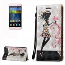 For Huawei P8 Lite 3D Fairy Leather Case with Holder, Card Slots & Lanyard