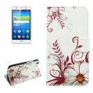 For Huawei Y6 Buds Pattern Leather Case with Holder, Card Slots & Wallet