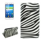 For Huawei Y6 Zebra Pattern Leather Case with Holder, Card Slots & Wallet