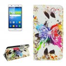 For Huawei Y6 Crystal Pattern Leather Case with Holder, Card Slots & Wallet
