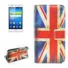 For Huawei Y6 UK Flag Pattern Leather Case with Holder, Card Slots & Wallet