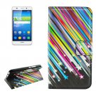 For Huawei Y6 Meteor Pattern Leather Case with Holder, Card Slots & Wallet